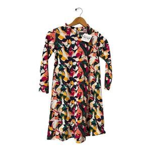 Duffield Lane Girls Sz 14 Janie Party Dress Colorful Abstract Print Long Sleeve